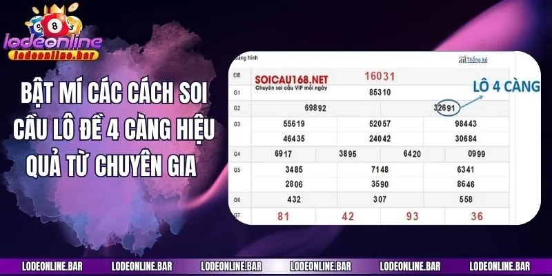 Bật Mí Các Cách Soi Cầu Lô Đề 4 Càng Hiệu Quả Từ Chuyên Gia 